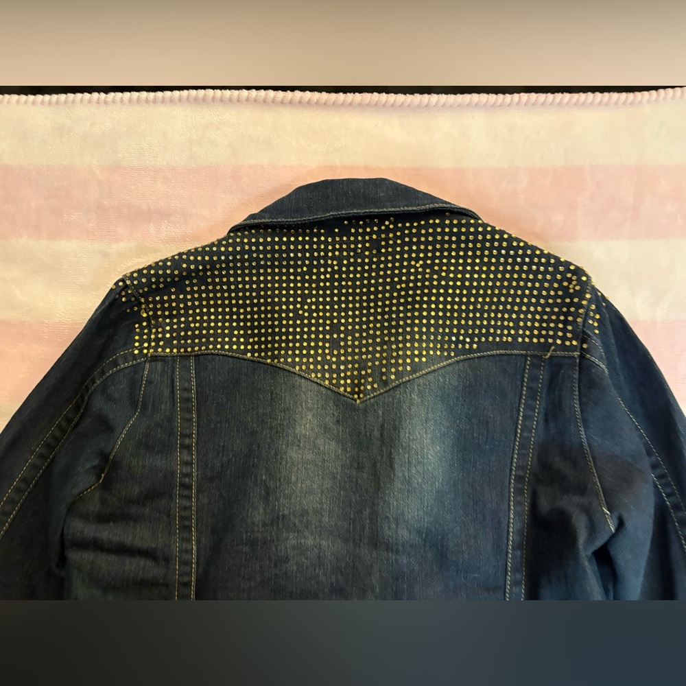 Gold Rhinestone Denim Jacket - Picture 10 of 10